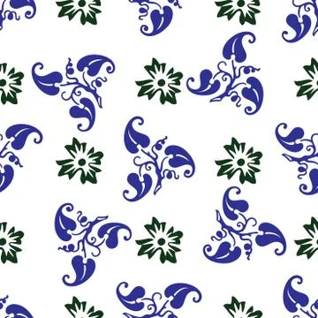 Seamless pattern with ornamental flowers. Stock Illustration