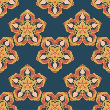 Seamless pattern with ornaments. Colorful texture for textile, wallpaper, pac Stock Illustration