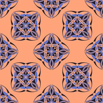 Seamless pattern with ornaments. Colorful texture for textile, wallpaper, pac Stock Illustration