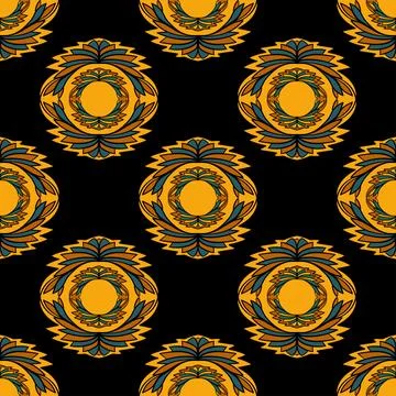 Seamless pattern with ornaments. Colorful texture for textile, wallpaper, pac Stock Illustration