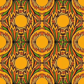 Seamless pattern with ornaments. Colorful texture for textile, wallpaper, pac Stock Illustration