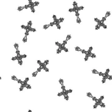Seamless pattern Ornate cross religious symbol representing christianity an.. 스톡 일러스트