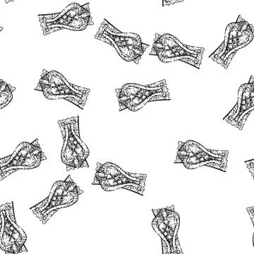 Seamless pattern ornate iron door knocker sketch hand drawn Stock Illustration