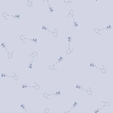 Seamless pattern ornate key vintage cartoon vector Stock Illustration