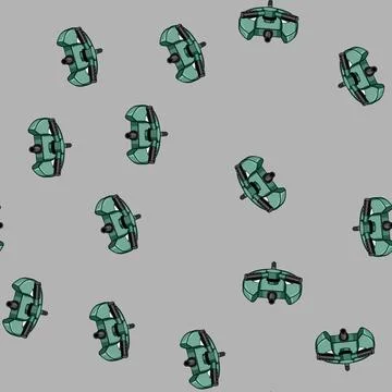 Seamless pattern Oscillating lawn sprinkler watering system Illustrazione stock