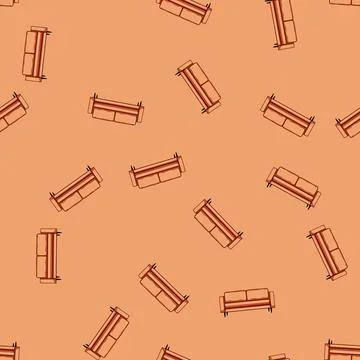 Seamless pattern ottoman couch leather cartoon vector Illustrazione stock