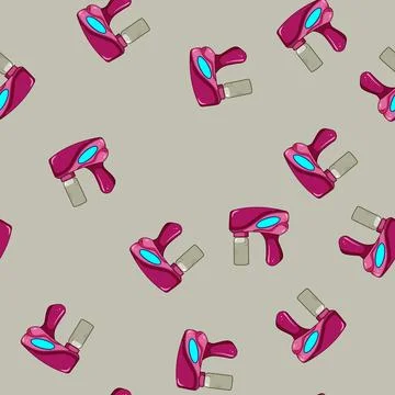 Seamless pattern outdoor bubble gun toy cartoon vector Illustrazione stock