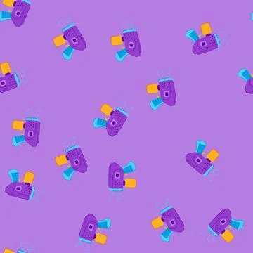 Seamless pattern outdoor bubble gun toy cartoon vector Illustrazione stock