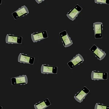 Seamless pattern outdoor gandheld gps cartoon vector 库存插图