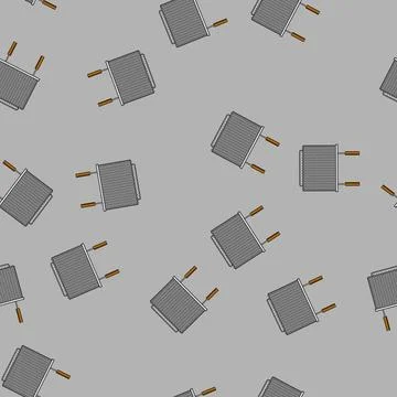 Seamless pattern outdoor grill rack cartoon vector Stock Illustration