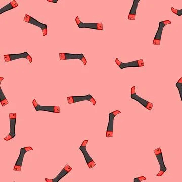 Seamless pattern outdoor socks heated cartoon vector イラスト素材