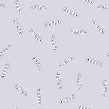Seamless pattern outlet power strip smart cartoon vector イラスト素材