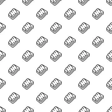 Seamless pattern with outline drawing toast slices Stock Illustration