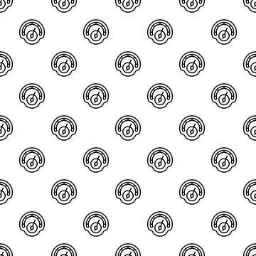 Seamless pattern with outline gauges measuring speed performance Stock Illustration