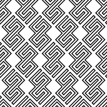 Seamless pattern with outline geometric forms, modern stylish image. Stock Illustration