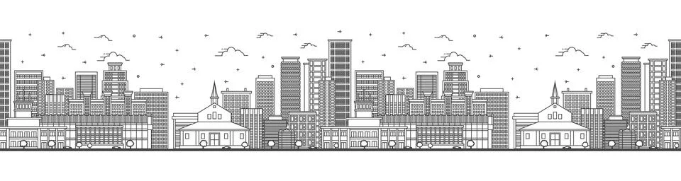 Seamless pattern with Outline Kinshasa Congo City Skyline with Modern and H.. Stock Illustration