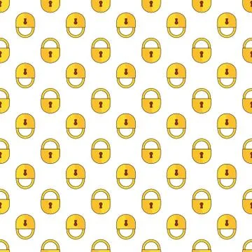 Seamless pattern with outline lock icon for fashion accessories Stock-Illustration