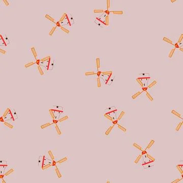 Seamless pattern outline mill farm cartoon vector 스톡 일러스트