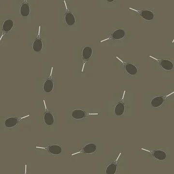 Seamless pattern outline tennis racket cartoon vector Stock Illustration