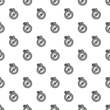 Seamless pattern with outlining compass icons for navigation 스톡 일러스트