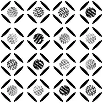 Seamless pattern oval and circle with Streak fill in for background Stock Illustration