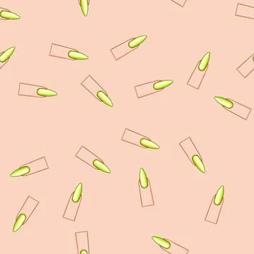 Seamless pattern oval nail shape cartoon vector Stock Illustration