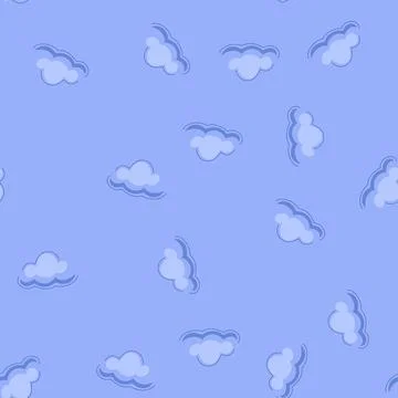 Seamless pattern overcast rain cloud cartoon vector イラスト素材