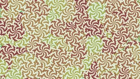 Seamless pattern of overlapping circles with jagged earth tone lines Stock Illustration