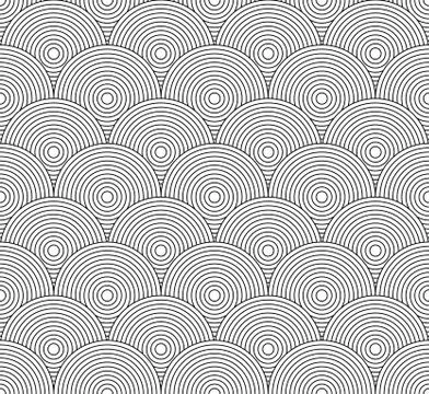 Seamless pattern with overlapping circles. Vector art. Illustrazione stock