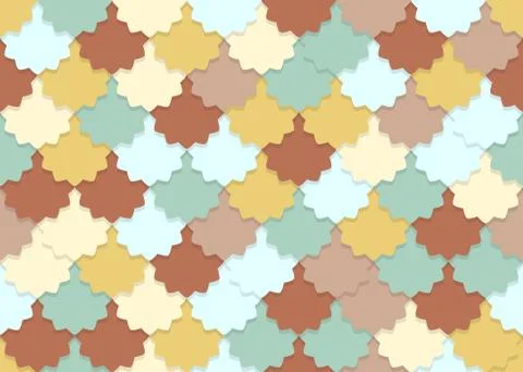 Seamless pattern of overlapping flower shape pastel color background 스톡 일러스트