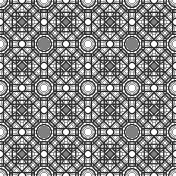 Seamless pattern with overlapping geometric shapes forming abstract ornament Stock Illustration