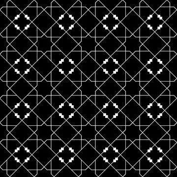 Seamless pattern with overlapping geometric shapes forming abstract ornament. Stock Illustration
