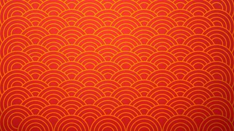 Seamless pattern of overlapping orange circles on a red background. Mockup,.. 写真素材