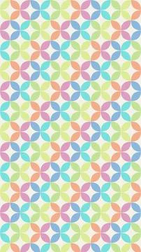 A seamless pattern of overlapping pastel circles in soft blue, green, pink,.. Illustration