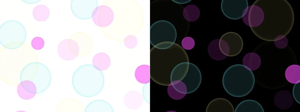 A seamless pattern of overlapping translucent circles in various colors Stock Illustration