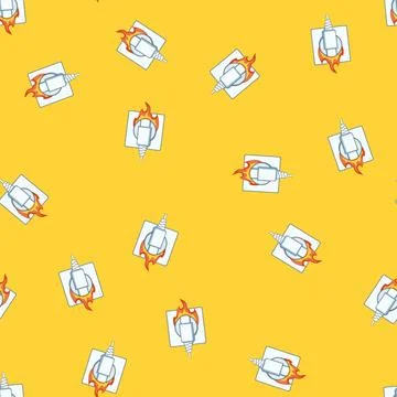 Seamless pattern overload short circuit fire cartoon vector Stock Illustration