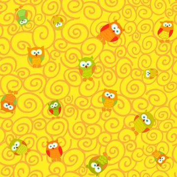Seamless pattern with owls vector Seamless pattern with owls. Art vector i... Stock Photos