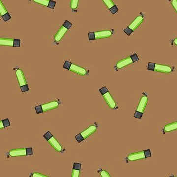 Seamless pattern oxygen diving cylinder cartoon vector 스톡 일러스트