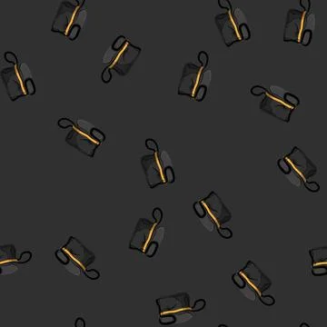 Seamless pattern pack bag camp cartoon vector Stock Illustration