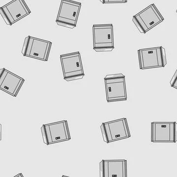 Seamless pattern Package delivery locker providing secure urban mail storage Stock Illustration