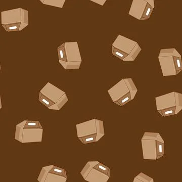 Seamless pattern package food box to go cartoon vector Ilustração Stock
