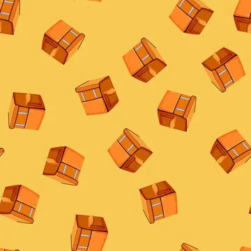Seamless pattern package food delivery bag cartoon vector Illustrazione stock