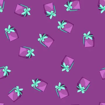 Seamless pattern package gift box cartoon vector Stock Illustration