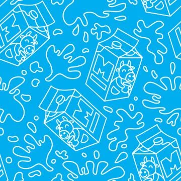 Seamless pattern package of milk. Stock Illustration