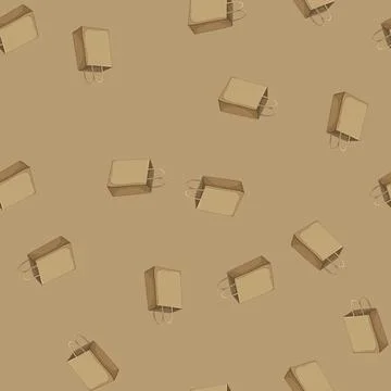 Seamless pattern package paper bag cartoon vector イラスト素材