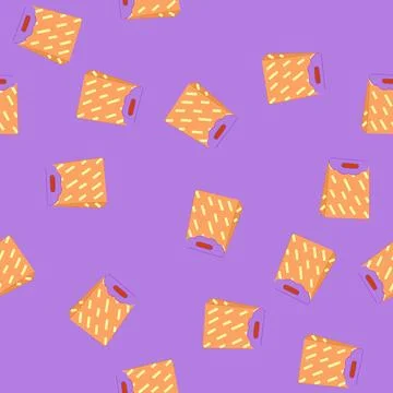 Seamless pattern package paper bag cartoon vector Stock Illustration