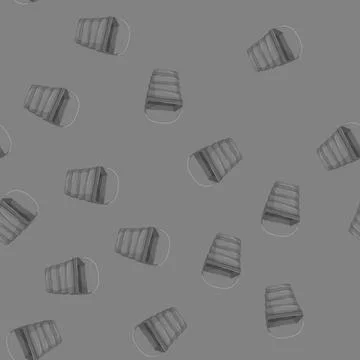 Seamless pattern package plastic bucket container cartoon vector Stock Illustration