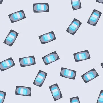 Seamless pattern package post it dispenser cartoon vector Stock Illustration