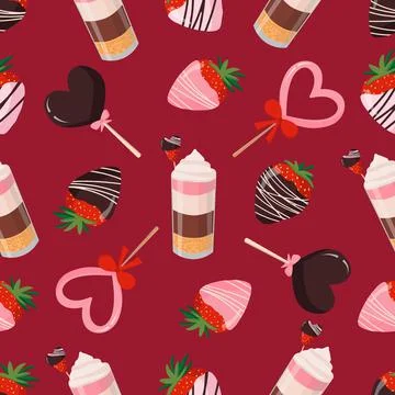 Seamless pattern for packaging design, Valentines Day. Chocolate-covered Illustrazione stock
