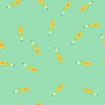 Seamless pattern packaging glass soda bottle cartoon vector Stock Illustration